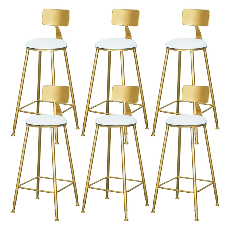 Low Back Dining Stools Round Armless Bar Stools with Footrest