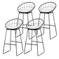 Low Back Dining Stools Round Armless Bar Stools with Footrest