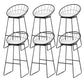 Low Back Dining Stools Round Armless Bar Stools with Footrest