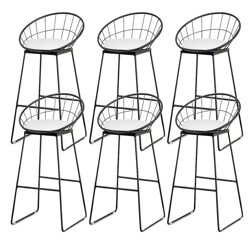 Low Back Dining Stools Round Armless Bar Stools with Footrest