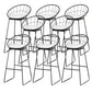 Low Back Dining Stools Round Armless Bar Stools with Footrest