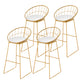 Low Back Dining Stools Round Armless Bar Stools with Footrest