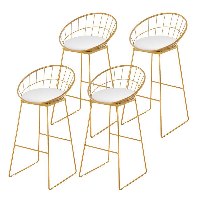 Low Back Dining Stools Round Armless Bar Stools with Footrest