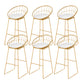 Low Back Dining Stools Round Armless Bar Stools with Footrest