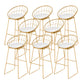 Low Back Dining Stools Round Armless Bar Stools with Footrest