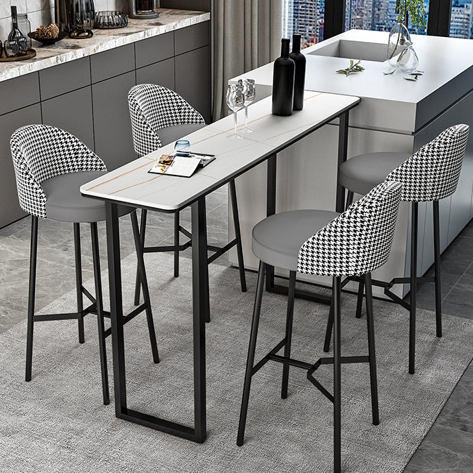 Sgabello da bar in vena in vetro in vena in metallo industriale con gambe nere