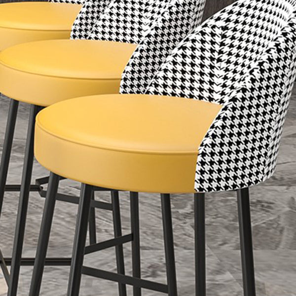 Sgabello da bar in vena in vetro in vena in metallo industriale con gambe nere