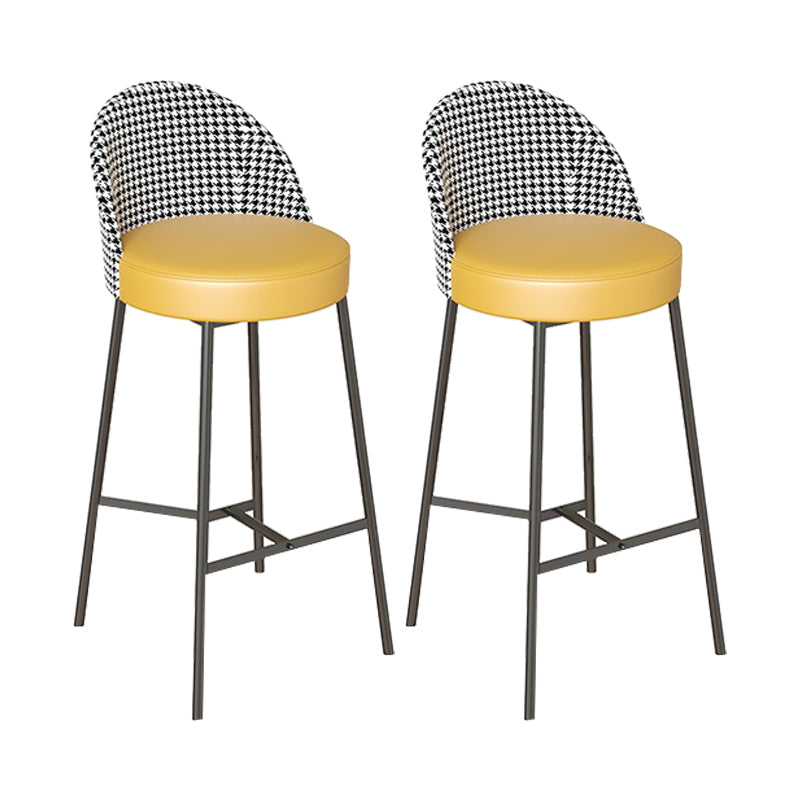 Sgabello da bar in vena in vetro in vena in metallo industriale con gambe nere