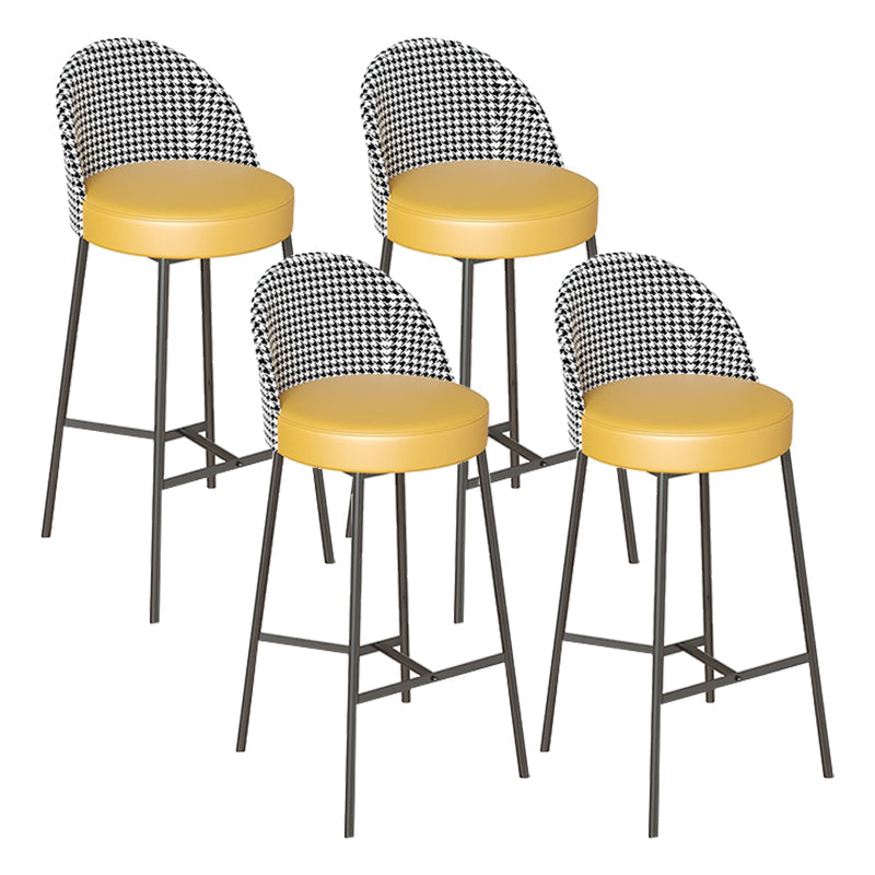 Sgabello da bar in vena in vetro in vena in metallo industriale con gambe nere