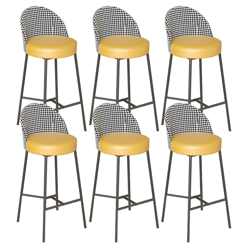 Sgabello da bar in vena in vetro in vena in metallo industriale con gambe nere