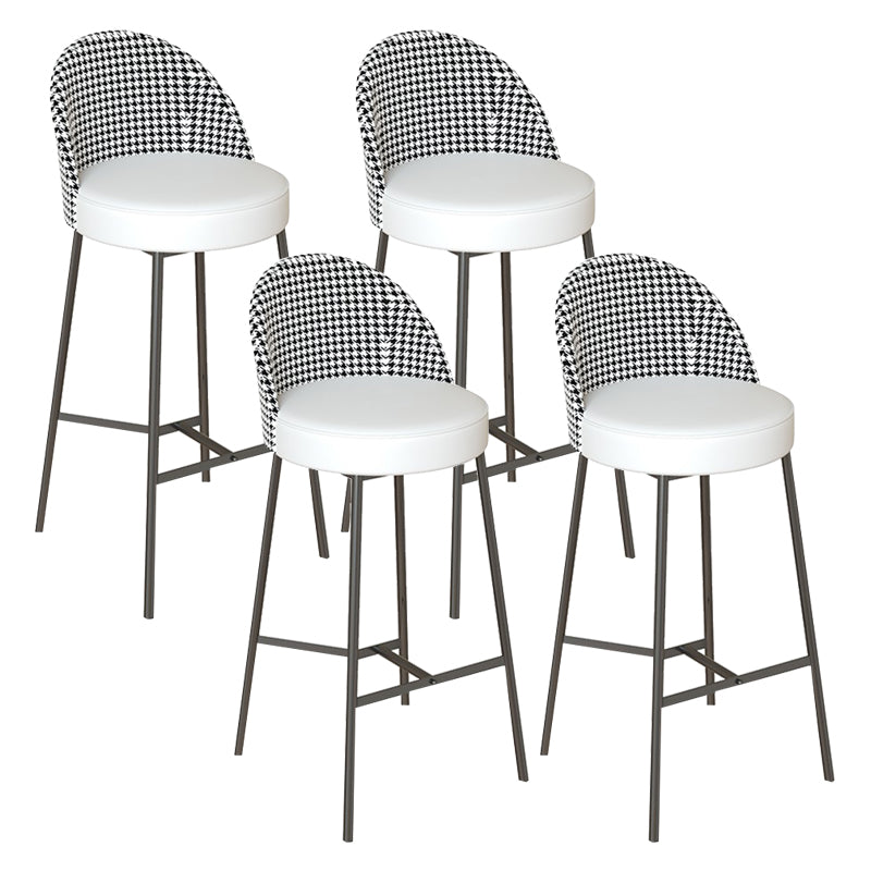 Sgabello da bar in vena in vetro in vena in metallo industriale con gambe nere