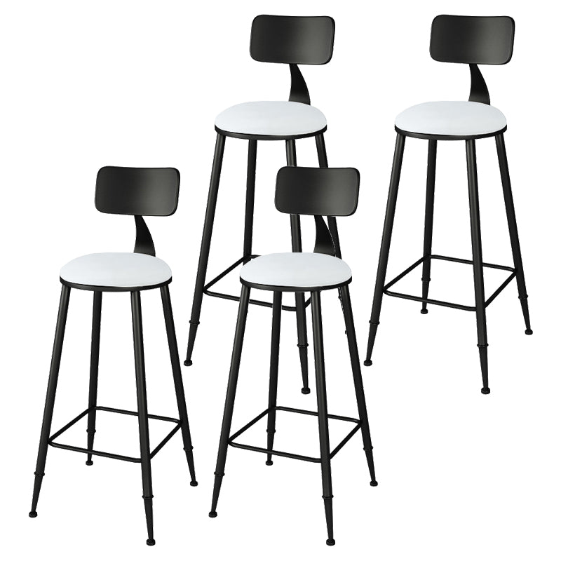 Moderne lage rug dineren krukken rond armloze barkrukken met voetsteun