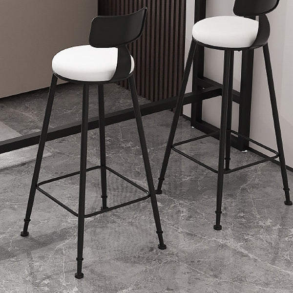 Moderne lage rug dineren krukken rond armloze barkrukken met voetsteun