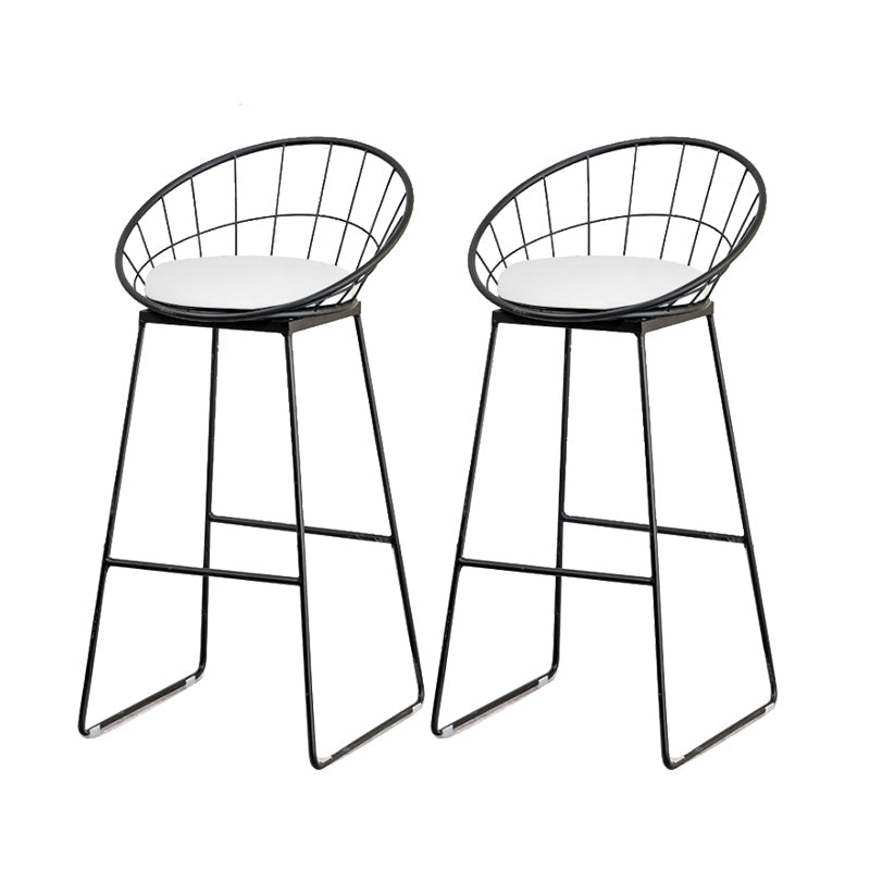 Moderne lage rug dineren krukken rond armloze barkrukken met voetsteun