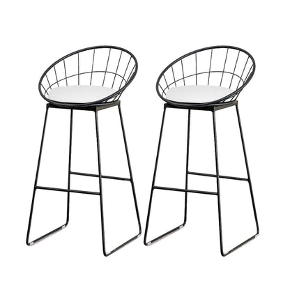 Moderne lage rug dineren krukken rond armloze barkrukken met voetsteun