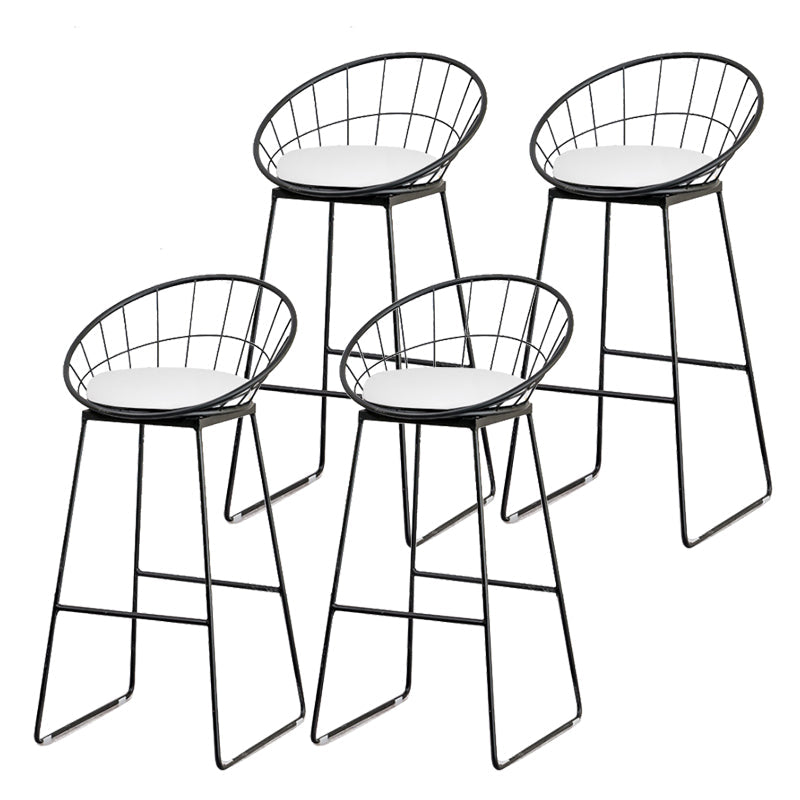 Moderne lage rug dineren krukken rond armloze barkrukken met voetsteun