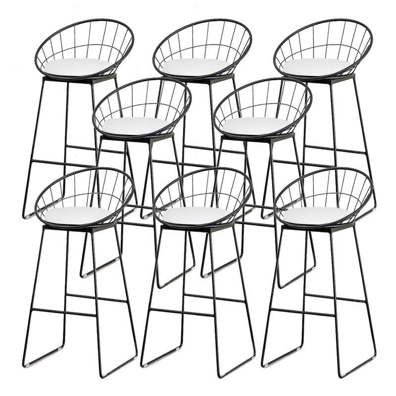 Moderne lage rug dineren krukken rond armloze barkrukken met voetsteun