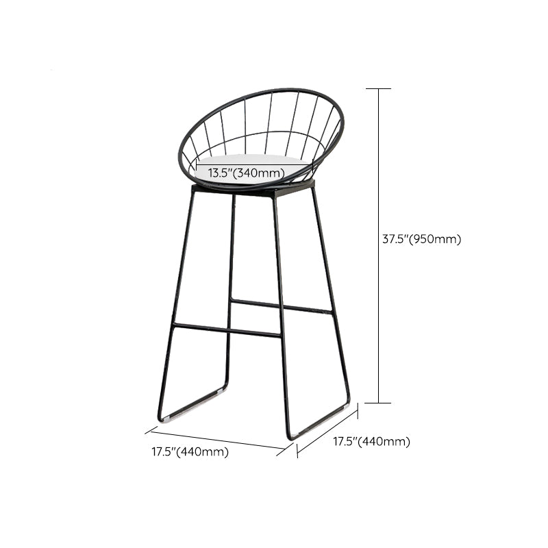 Moderne lage rug dineren krukken rond armloze barkrukken met voetsteun