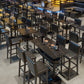 Industrial Style Bar Height Table Cafe Bar Dining Table with Storage Clearhalo 'Bar Furniture' 'Bar Tables' 'bar_tables' 'furn' 'furn_bar_tables' 'Furniture' 'Kitchen & Dining Furniture' 7016680