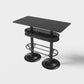 Industrial Style Bar Height Table Cafe Bar Dining Table with Storage Stone Rectangular Without Chairs Clearhalo 'Bar Furniture' 'Bar Tables' 'bar_tables' 'furn' 'furn_bar_tables' 'Furniture' 'Kitchen & Dining Furniture' 7016683
