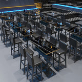 Industrial Style Bar Height Tisch Cafe Bar Esstisch mit Lagerung