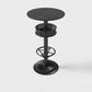 Industrial Style Bar Height Table Cafe Bar Dining Table with Storage Stone Round Without Chairs Clearhalo 'Bar Furniture' 'Bar Tables' 'bar_tables' 'furn' 'furn_bar_tables' 'Furniture' 'Kitchen & Dining Furniture' 7016689