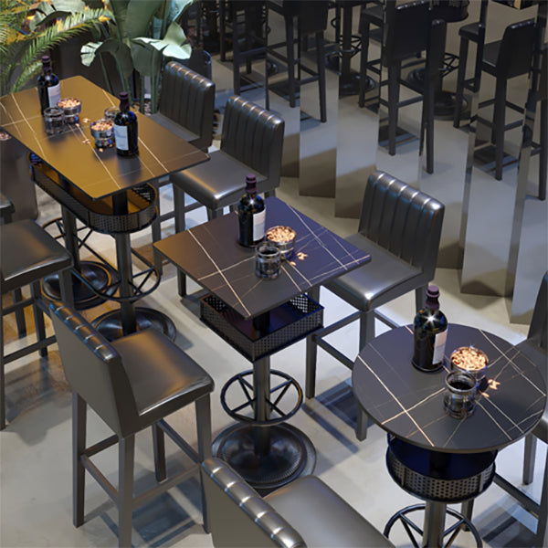 Industrial Style Bar Height Table Cafe Bar Dining Table with Storage Clearhalo 'Bar Furniture' 'Bar Tables' 'bar_tables' 'furn' 'furn_bar_tables' 'Furniture' 'Kitchen & Dining Furniture' 7016695