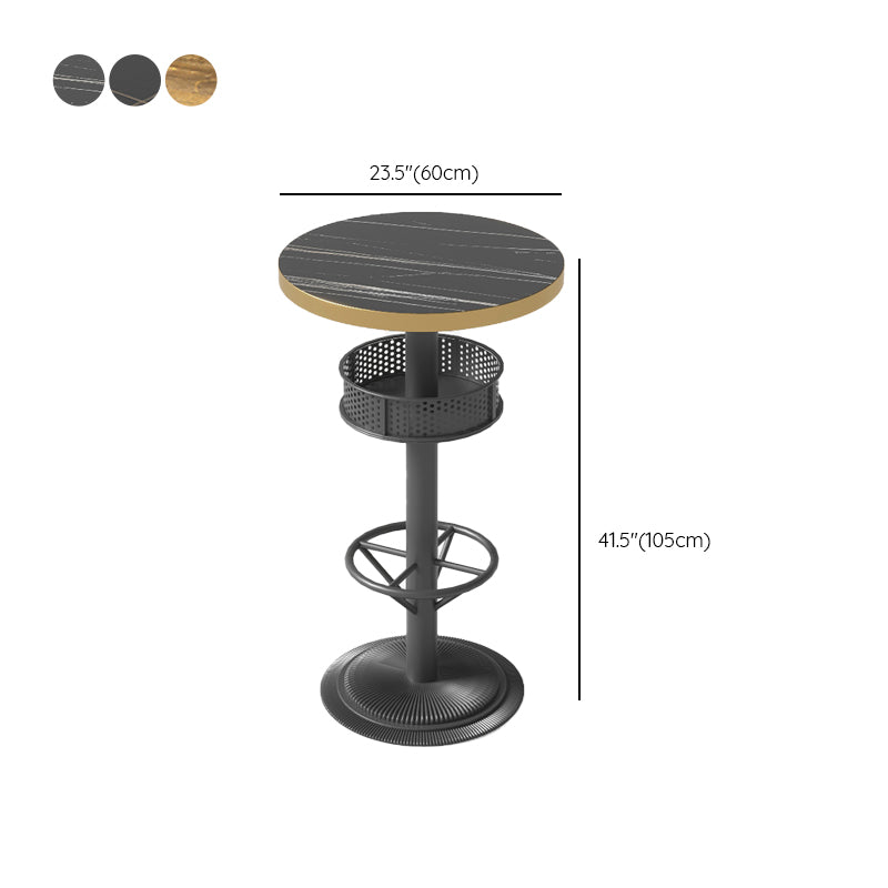 Industrial Style Bar Height Table Cafe Bar Dining Table with Storage Clearhalo 'Bar Furniture' 'Bar Tables' 'bar_tables' 'furn' 'furn_bar_tables' 'Furniture' 'Kitchen & Dining Furniture' 7016697