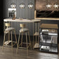 Stone Oval Bar Table Glam Style Living Room Bistro Bar Desk with Storage