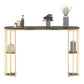 Stone Oval Bar Table Glam Style Living Room Bistro Bar Desk with Storage