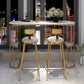 Stone Oval Bar Table Glam Style Living Room Bistro Bar Desk with Storage