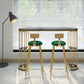 Stone Oval Bar Table Glam Style Living Room Bistro Bar Desk with Storage