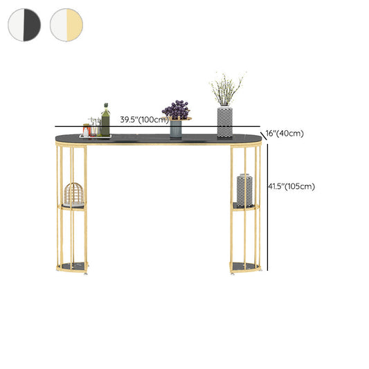 Stone Oval Bar Tisch Glamstil Wohnzimmer Bistro Bar Schreibtisch mit Aufbewahrung