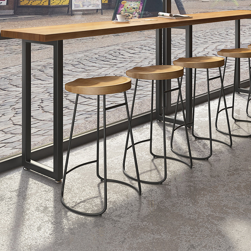 Industrial Style Rectangle Bar Table Solid Wood Fixed Bar Dining Table for Indoor Clearhalo 'Bar Furniture' 'Bar Tables' 'bar_tables' 'furn' 'furn_bar_tables' 'Furniture' 'Kitchen & Dining Furniture' 7016767