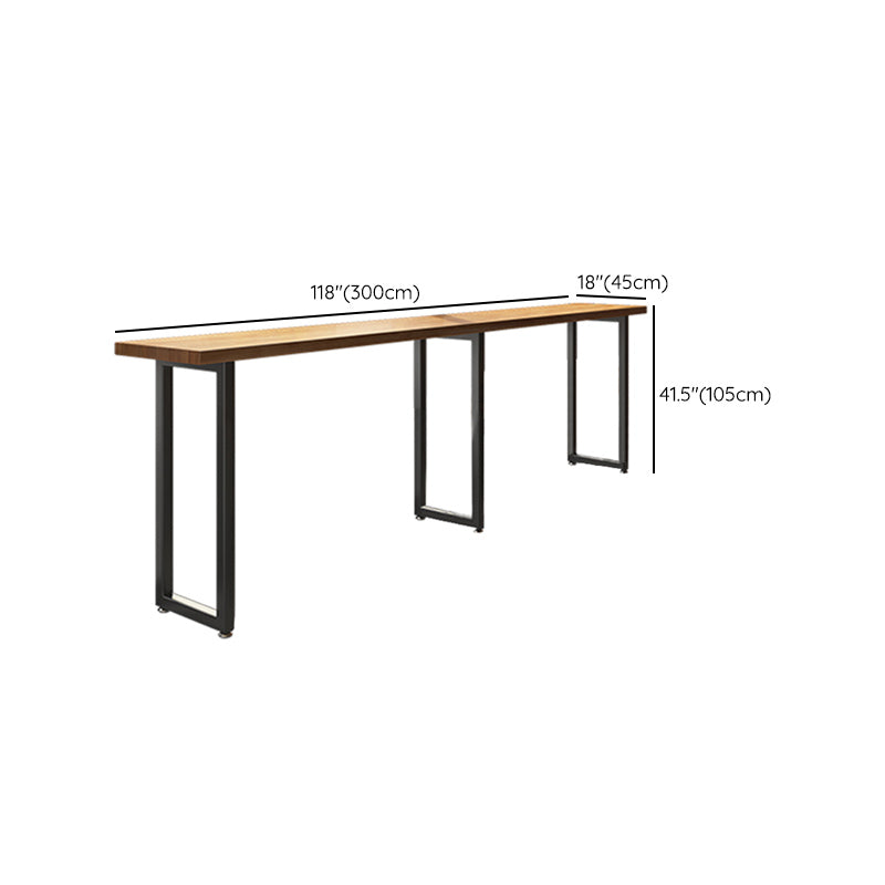 Industrial Style Rectangle Bar Table Solid Wood Fixed Bar Dining Table for Indoor Clearhalo 'Bar Furniture' 'Bar Tables' 'bar_tables' 'furn' 'furn_bar_tables' 'Furniture' 'Kitchen & Dining Furniture' 7016780