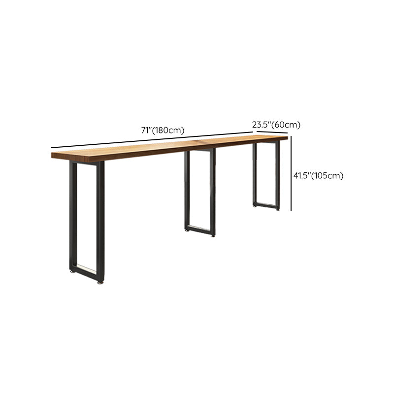 Industrial Style Rectangle Bar Table Solid Wood Fixed Bar Dining Table for Indoor Clearhalo 'Bar Furniture' 'Bar Tables' 'bar_tables' 'furn' 'furn_bar_tables' 'Furniture' 'Kitchen & Dining Furniture' 7016782