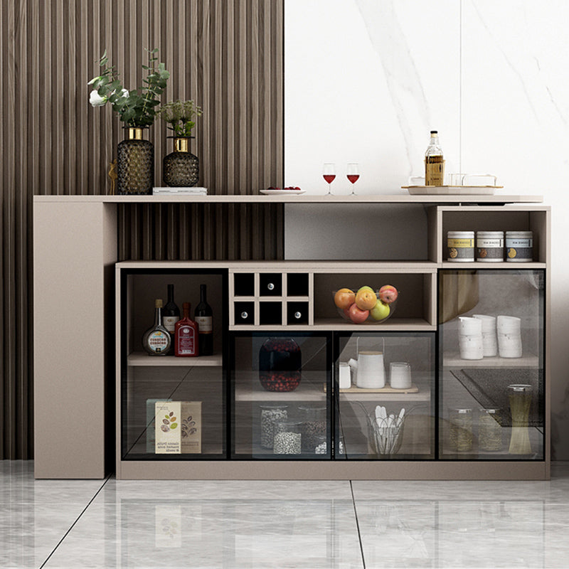 Contemporary Style Bar Table Wood Revolving Bar Wine Table with Storage Clearhalo 'Bar Furniture' 'Bar Tables' 'bar_tables' 'furn' 'furn_bar_tables' 'Furniture' 'Kitchen & Dining Furniture' 7016835
