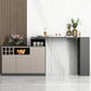 Contemporary Style Bar Table Wood Revolving Bar Wine Table with Storage 59.1"L x 15.7"W x 41.3"H Grey Without Chairs Clearhalo 'Bar Furniture' 'Bar Tables' 'bar_tables' 'furn' 'furn_bar_tables' 'Furniture' 'Kitchen & Dining Furniture' 7016836
