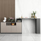 Contemporary Style Bar Table Wood Revolving Bar Wine Table with Storage 66.9"L x 15.7"W x 41.3"H Grey Without Chairs Clearhalo 'Bar Furniture' 'Bar Tables' 'bar_tables' 'furn' 'furn_bar_tables' 'Furniture' 'Kitchen & Dining Furniture' 7016842