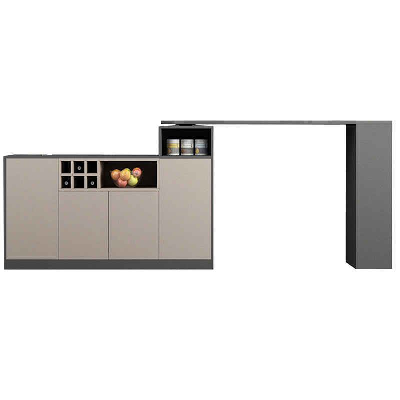 Contemporary Style Bar Table Wood Revolving Bar Wine Table with Storage Clearhalo 'Bar Furniture' 'Bar Tables' 'bar_tables' 'furn' 'furn_bar_tables' 'Furniture' 'Kitchen & Dining Furniture' 7016843