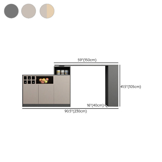 Contemporary Style Bar Table Wood Revolving Bar Wine Table with Storage Clearhalo 'Bar Furniture' 'Bar Tables' 'bar_tables' 'furn' 'furn_bar_tables' 'Furniture' 'Kitchen & Dining Furniture' 7016855