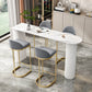 White Colour Bar Wine Table Stone Bar Dining Table with Double Pedestal Clearhalo 'Bar Furniture' 'Bar Tables' 'bar_tables' 'furn' 'furn_bar_tables' 'Furniture' 'Kitchen & Dining Furniture' 7016861