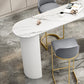 White Colour Bar Wine Table Stone Bar Dining Table with Double Pedestal Clearhalo 'Bar Furniture' 'Bar Tables' 'bar_tables' 'furn' 'furn_bar_tables' 'Furniture' 'Kitchen & Dining Furniture' 7016867