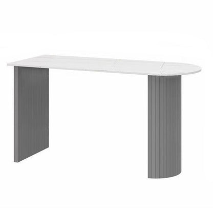 Modern Solid Wood Bar Table Living Room Fixed Bistro Bar Desk White-Gray Without Chairs Clearhalo 'Bar Furniture' 'Bar Tables' 'bar_tables' 'furn' 'furn_bar_tables' 'Furniture' 'Kitchen & Dining Furniture' 7016895