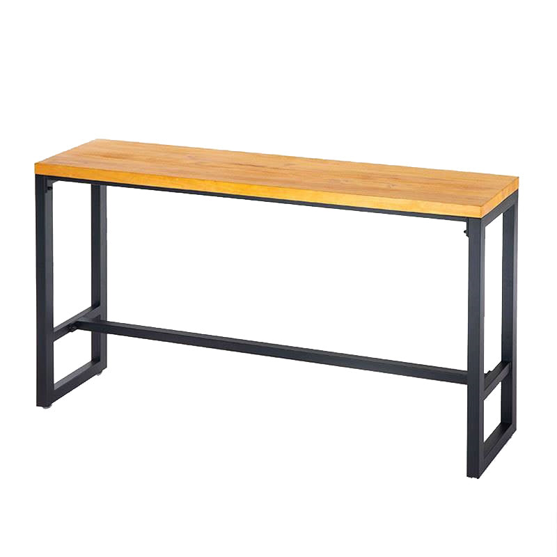 Industrial Style Rectangle Bar Table Solid Wood Bar Dining Table with Footrest Without Chairs Clearhalo 'Bar Furniture' 'Bar Tables' 'bar_tables' 'furn' 'furn_bar_tables' 'Furniture' 'Kitchen & Dining Furniture' 7016943