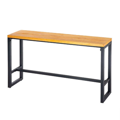 Industrial Style Rectangle Bar Table Solid Wood Bar Dining Table with Footrest Without Chairs Clearhalo 'Bar Furniture' 'Bar Tables' 'bar_tables' 'furn' 'furn_bar_tables' 'Furniture' 'Kitchen & Dining Furniture' 7016943
