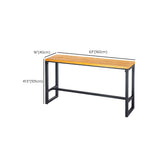 Mesa de barra rectangular de estilo industrial Mesa de comedor de barra de madera maciza con reposapiés