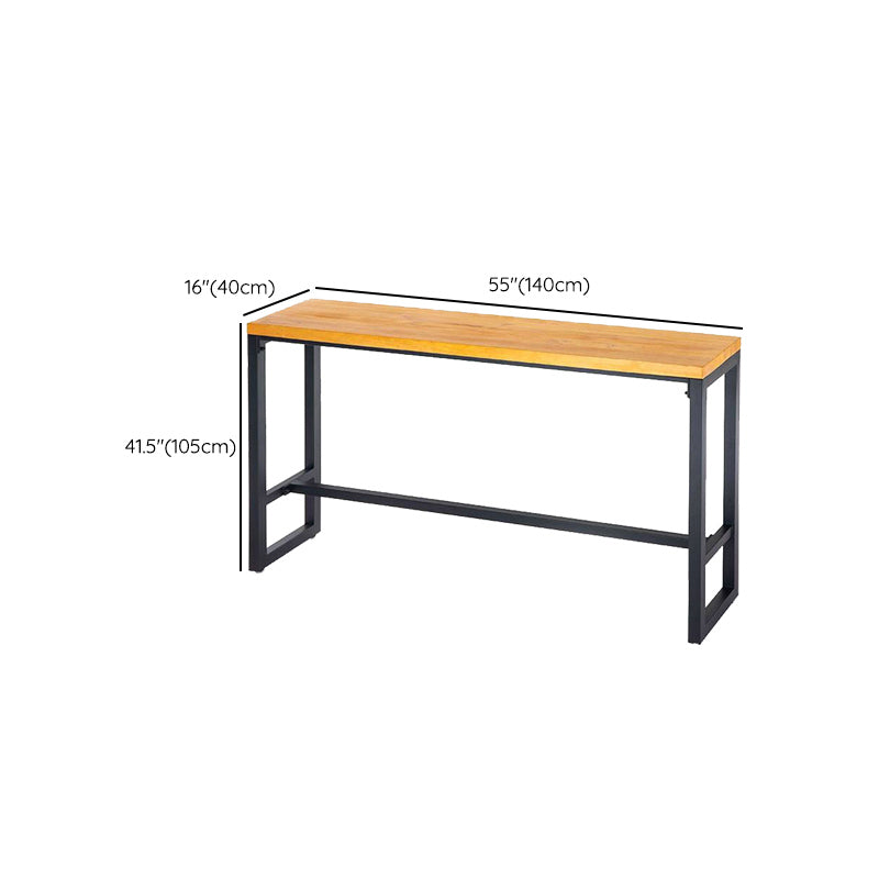 Industrial Style Rectangle Bar Table Solid Wood Bar Dining Table with Footrest Clearhalo 'Bar Furniture' 'Bar Tables' 'bar_tables' 'furn' 'furn_bar_tables' 'Furniture' 'Kitchen & Dining Furniture' 7016956