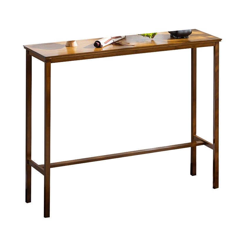 Modern Style Rectangle Bar Table Bamboo Bar Dining Table with Footrest 47"L x 11"W x 39"H Without Chairs Clearhalo 'Bar Furniture' 'Bar Tables' 'bar_tables' 'furn' 'furn_bar_tables' 'Furniture' 'Kitchen & Dining Furniture' 7016961