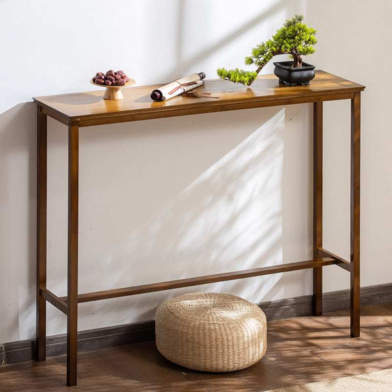 Modern Style Rectangle Bar Table Bamboo Bar Dining Table with Footrest Clearhalo 'Bar Furniture' 'Bar Tables' 'bar_tables' 'furn' 'furn_bar_tables' 'Furniture' 'Kitchen & Dining Furniture' 7016963